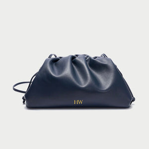 DARCEY Leather Clutch Navy