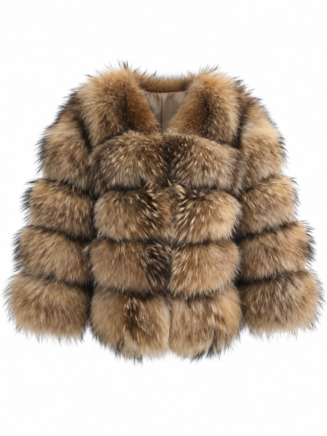 LAUREN 5 Ring Raccoon Fur Coat