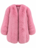 FREYA Fox Fur Coat Pink