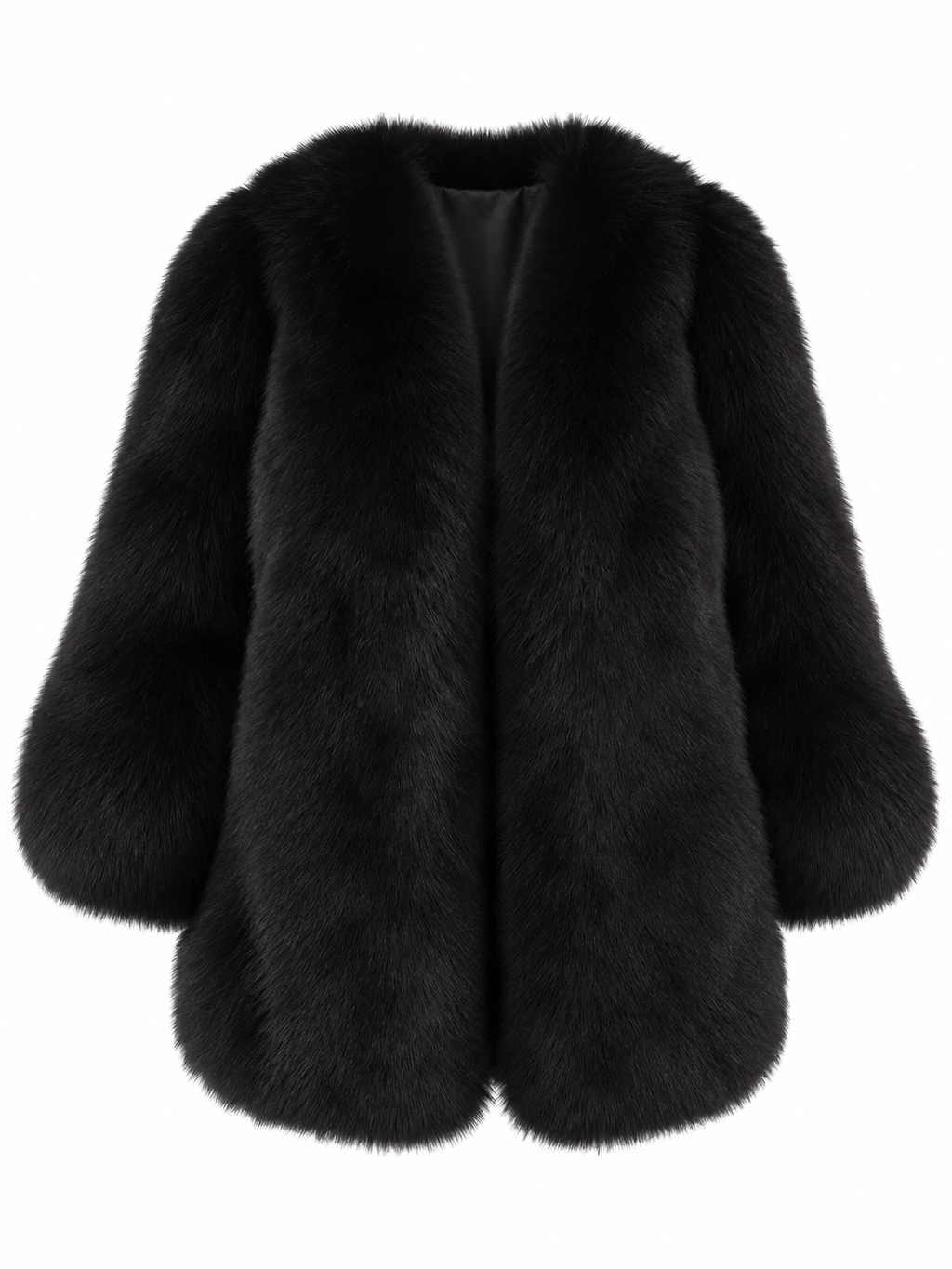 FREYA Fox Fur Coat Black