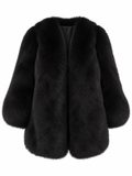 FREYA Fox Fur Coat Black