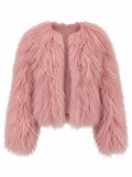 TARA Mongolian Fur Coat Baby Pink