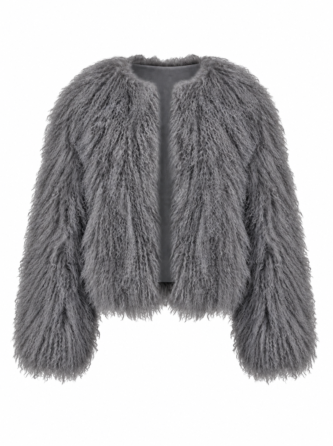 TARA Mongolian Fur Coat Grey