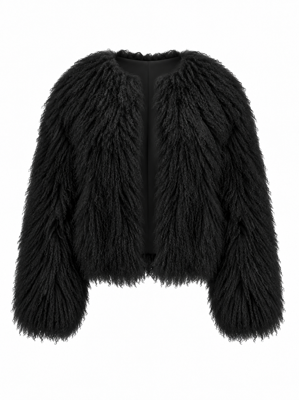 TARA Mongolian Fur Coat Black
