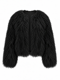 TARA Mongolian Fur Coat Black