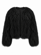 TARA Mongolian Fur Coat Black