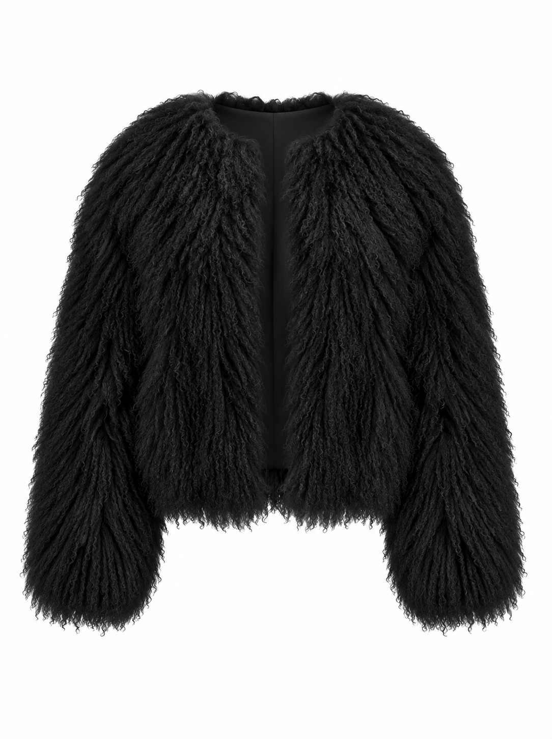 TARA Mongolian Fur Coat Black