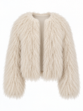 TARA Mongolian Fur Coat Beige