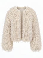 TARA Mongolian Fur Coat Beige