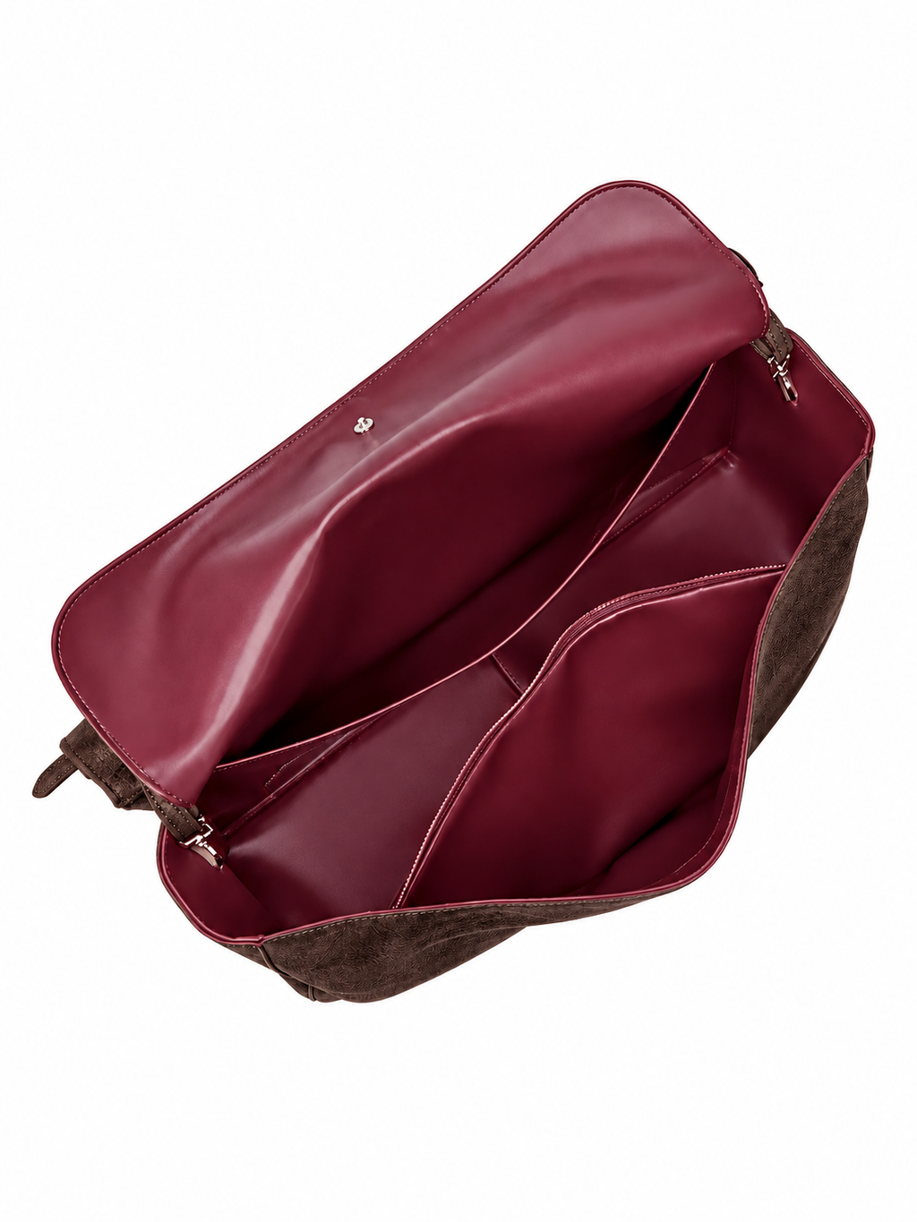 BLAZE Suede Flap Bag Chocolate Brown