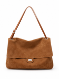 BLAZE Suede Flap Bag Tan
