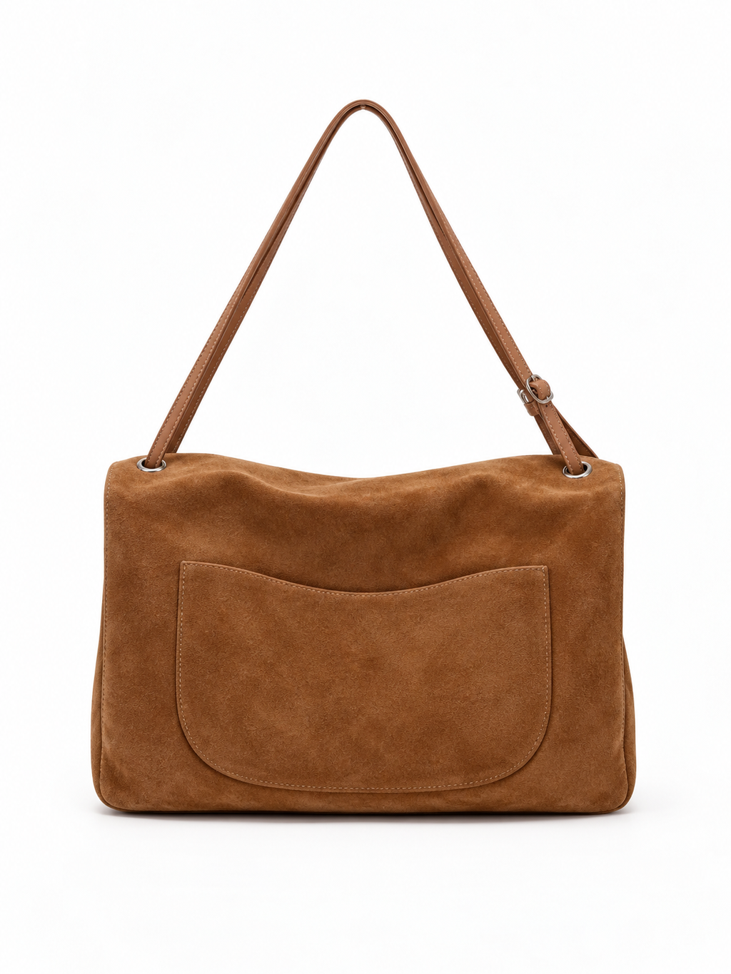 BLAZE Suede Flap Bag Tan