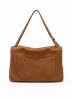 BLAZE Suede Flap Bag Tan
