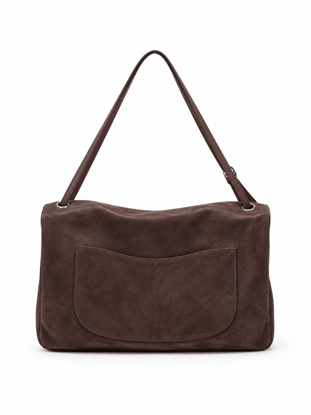 BLAZE Suede Flap Bag Chocolate Brown