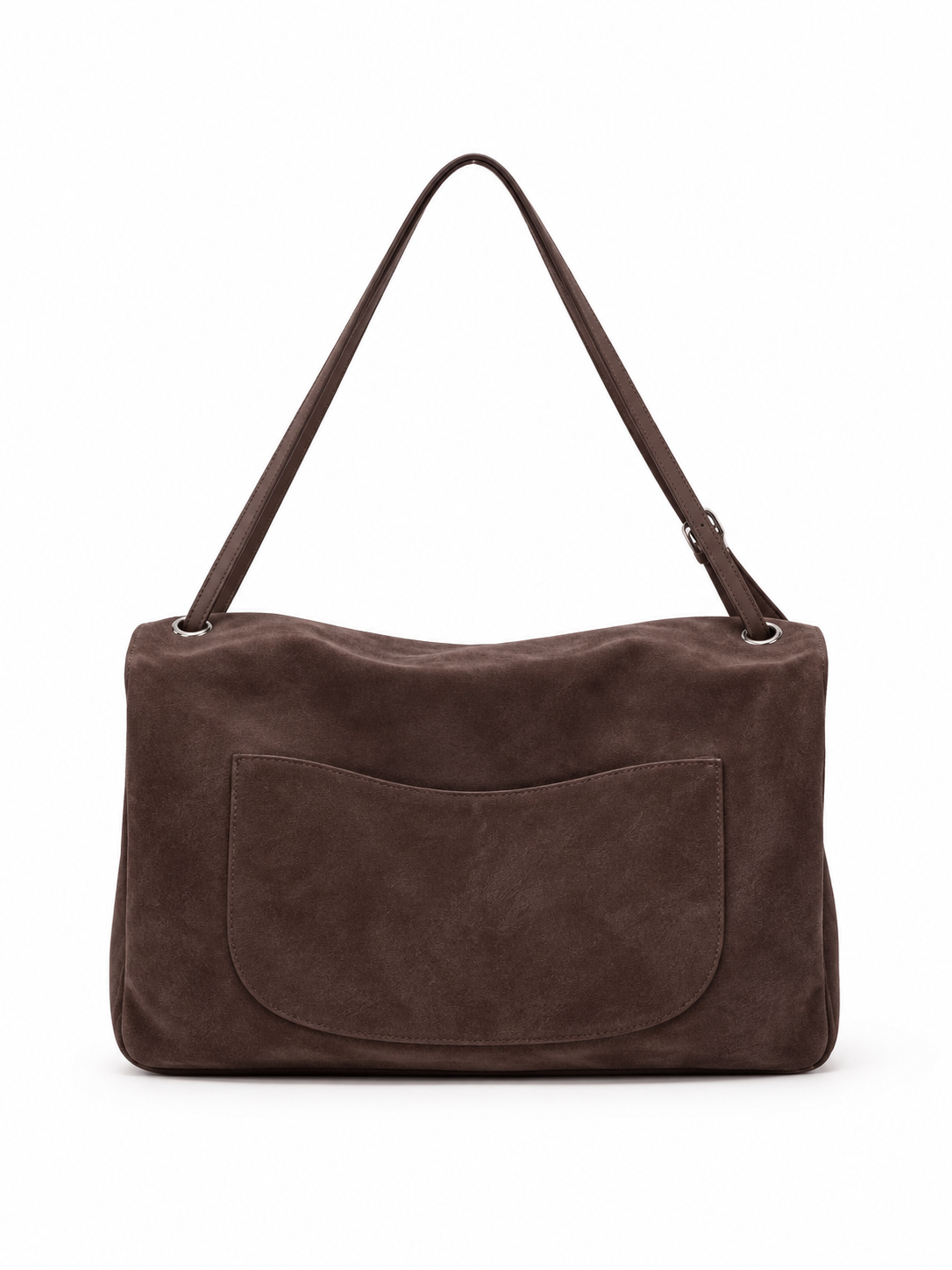 BLAZE Suede Flap Bag Chocolate Brown