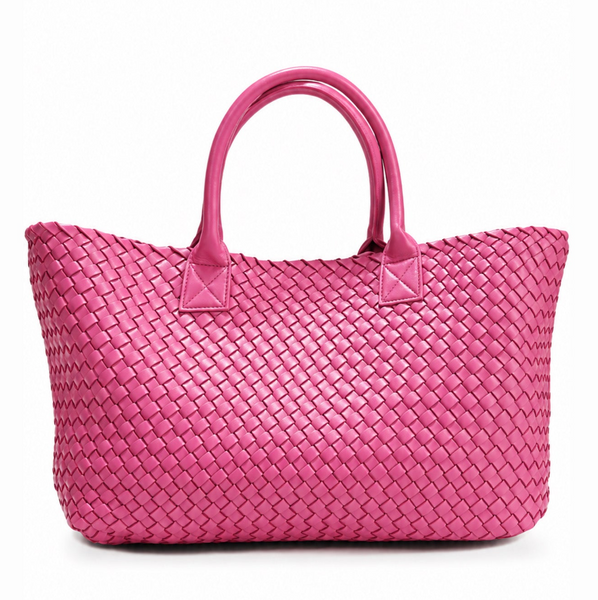 ELIZA Woven Tote - Rose Pink