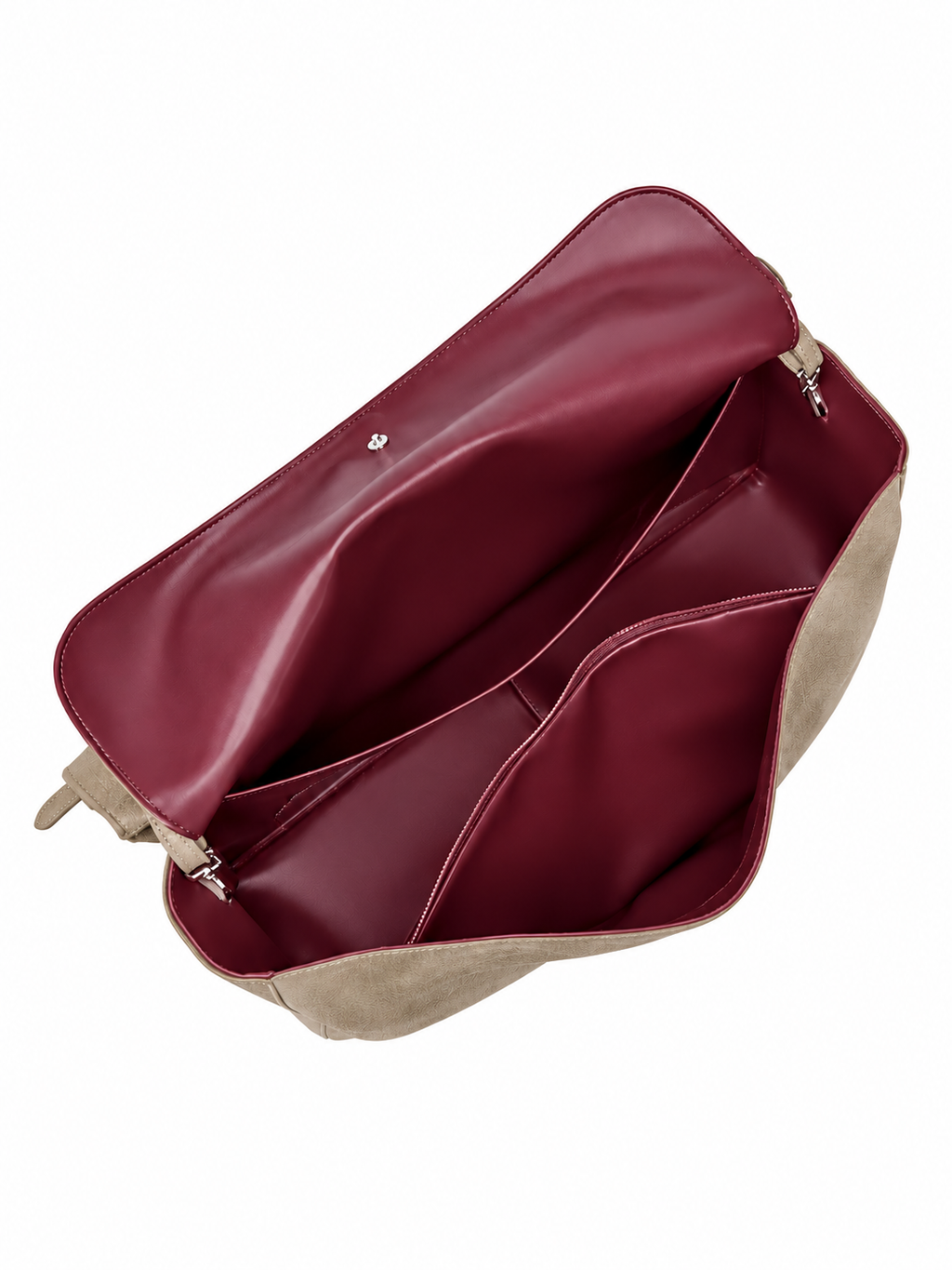 BLAZE Suede Flap Bag Light Taupe
