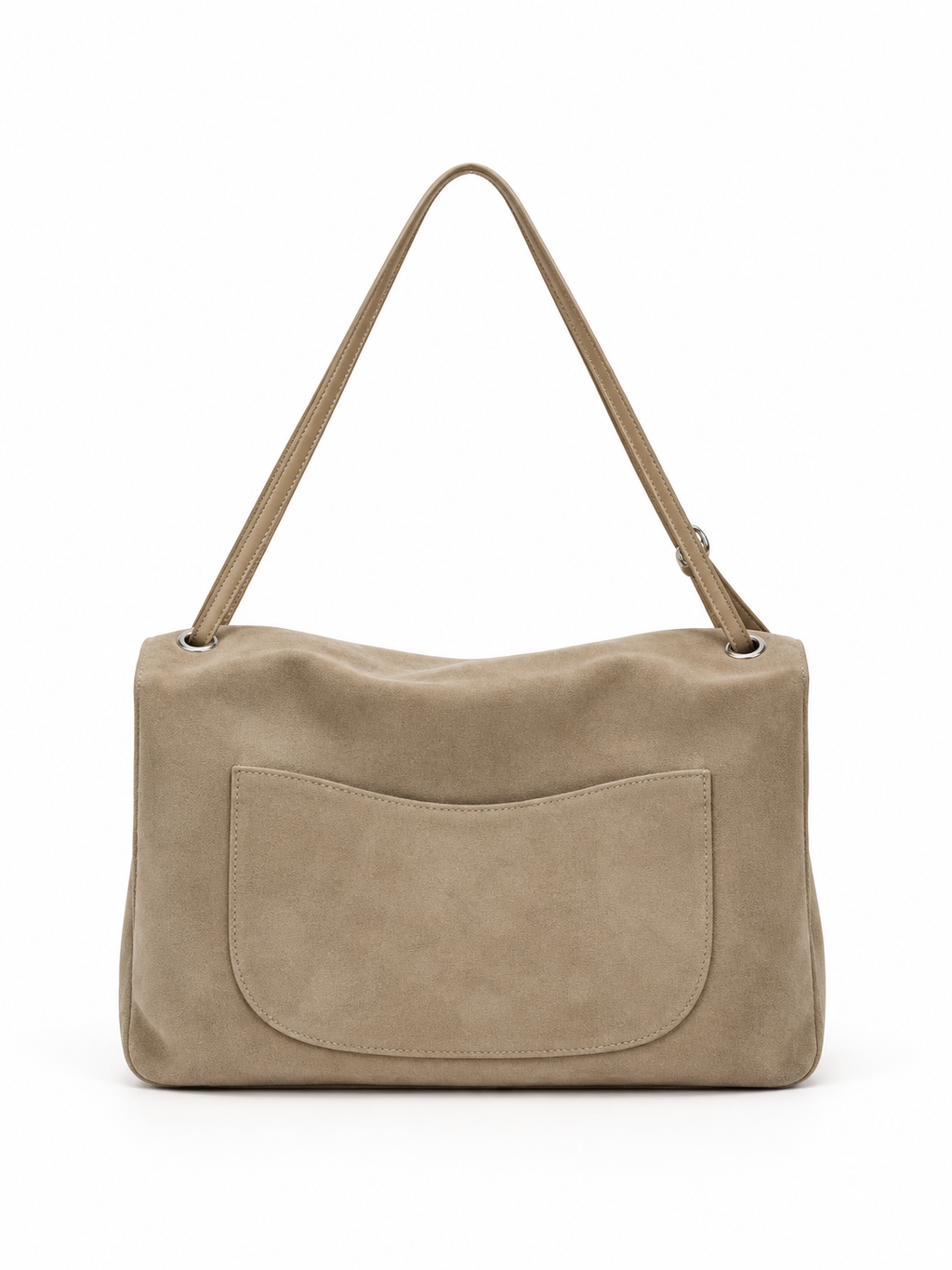 BLAZE Suede Flap Bag Light Taupe