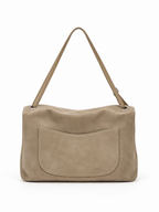 BLAZE Suede Flap Bag Light Taupe