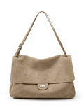 BLAZE Suede Flap Bag Light Taupe