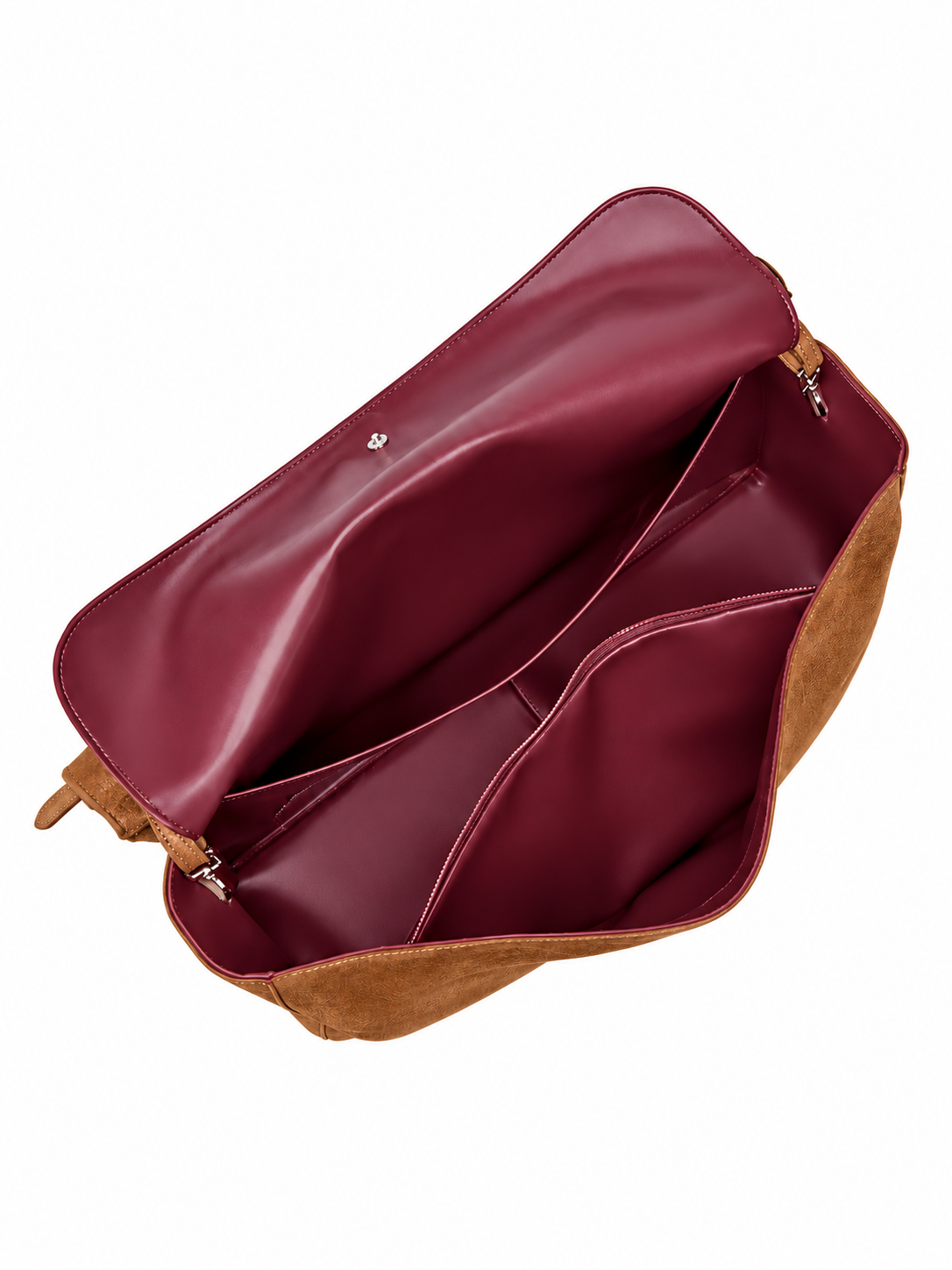 BLAZE Suede Flap Bag Tan