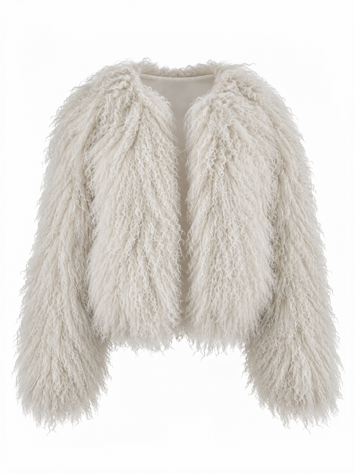 TARA Mongolian Fur Coat White