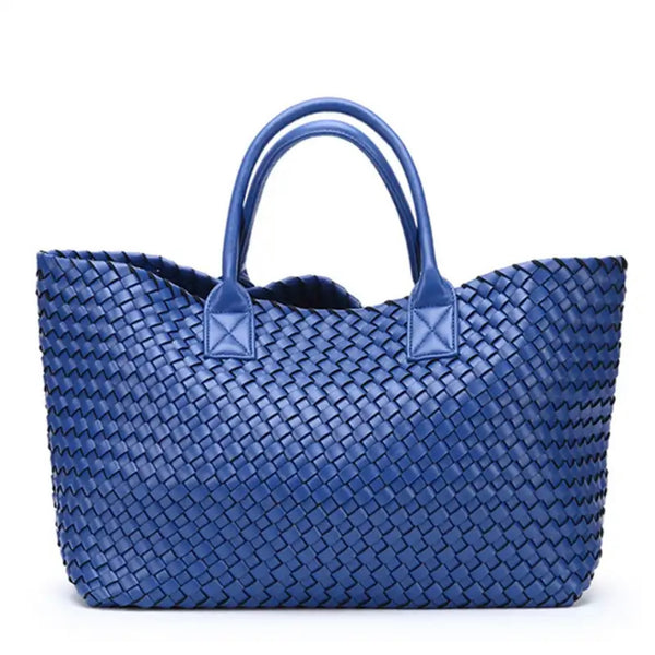 ELIZA Woven Tote Blue