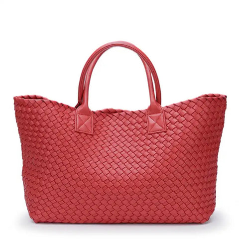 ELIZA Woven Tote Red