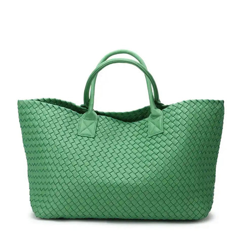 ELIZA Woven Tote Green