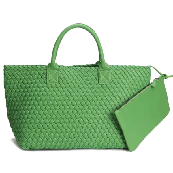 ELIZA Woven Tote Green