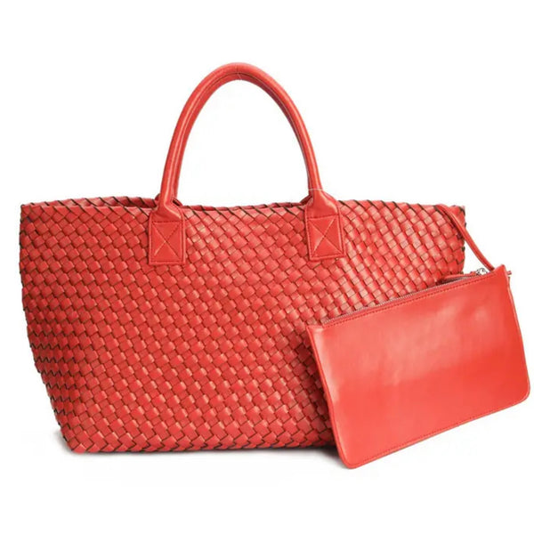 ELIZA Woven Tote Red