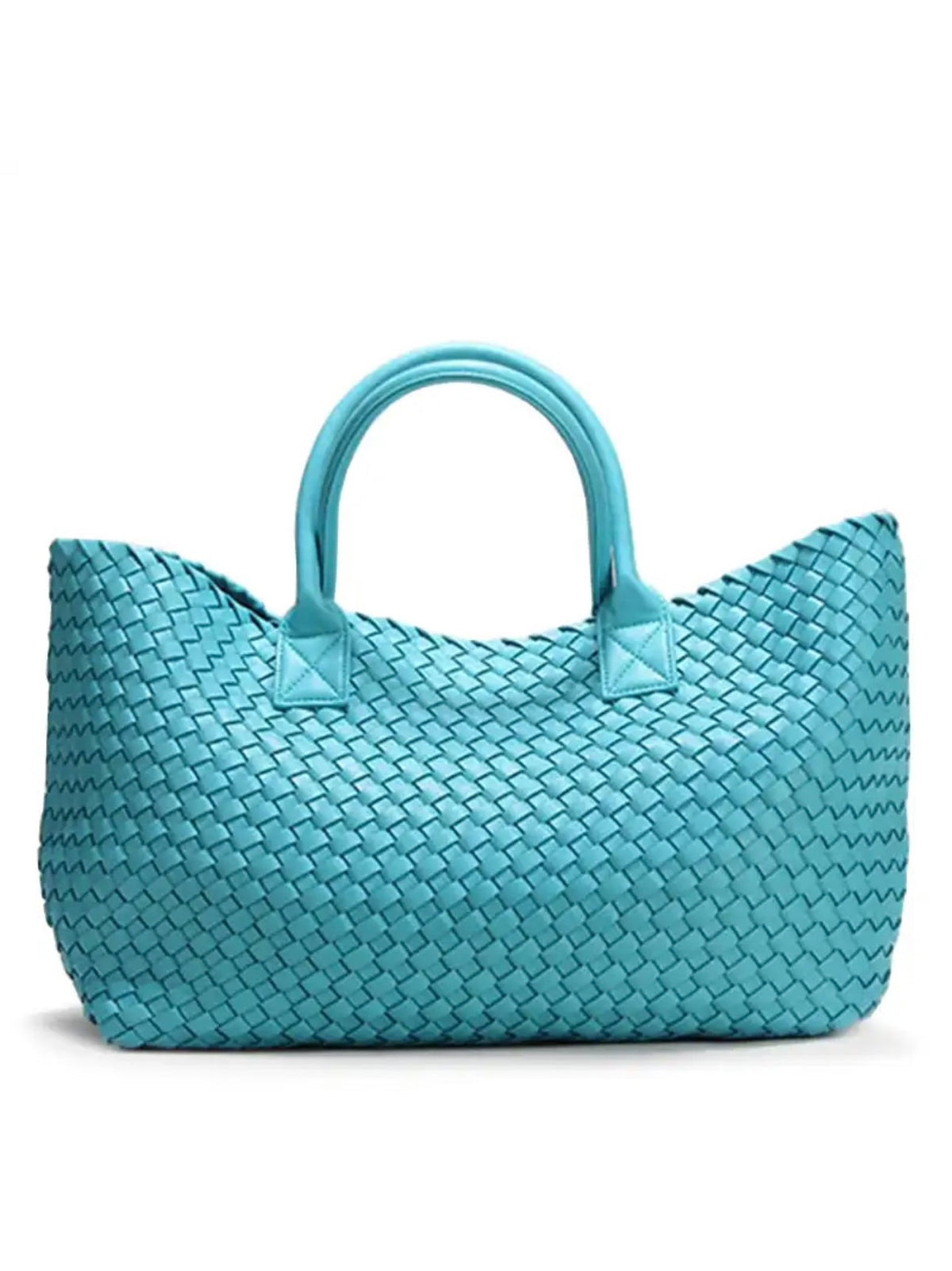 ELIZA Woven Tote - Turquoise