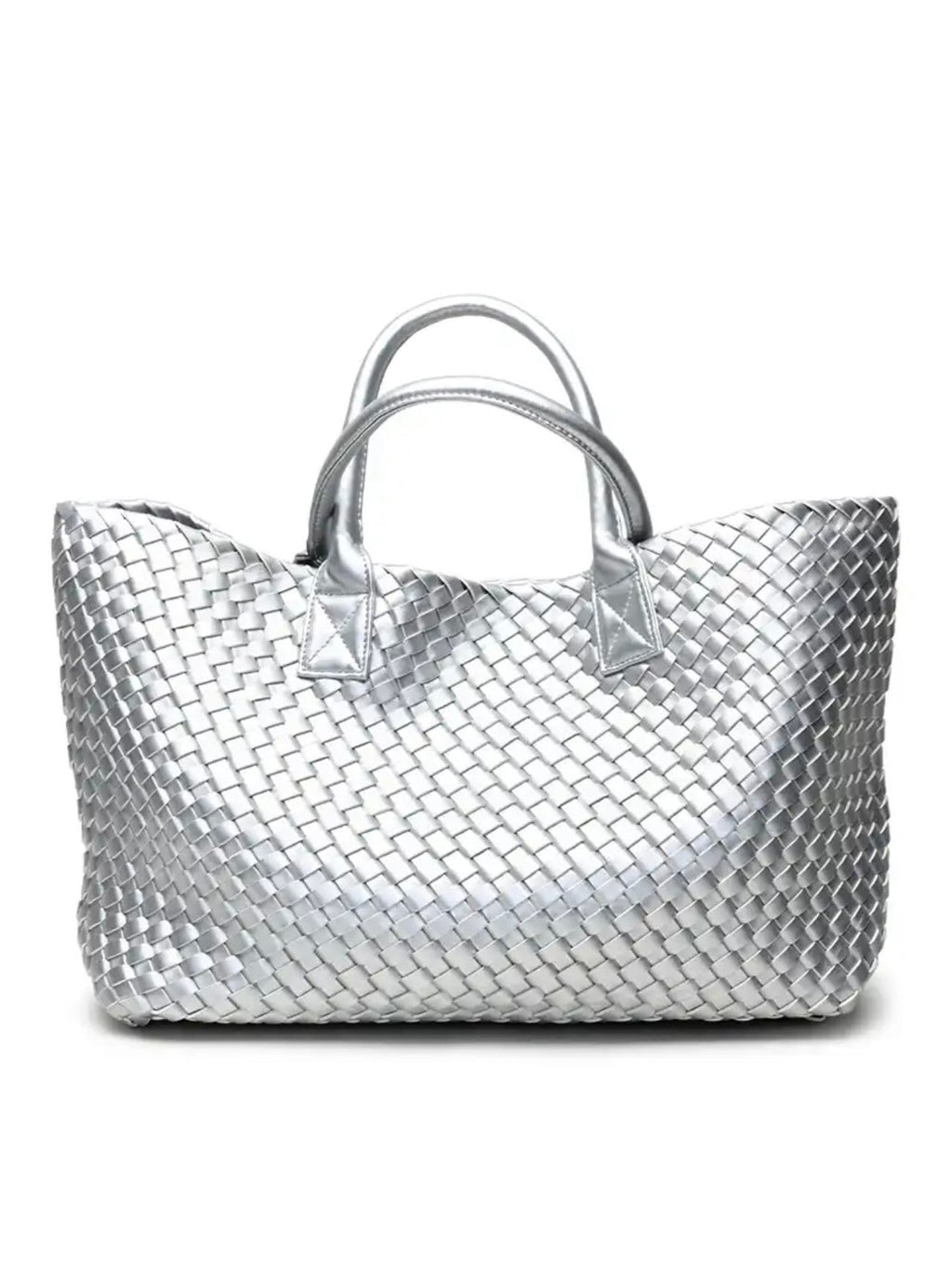 ELIZA Woven Tote - Silver