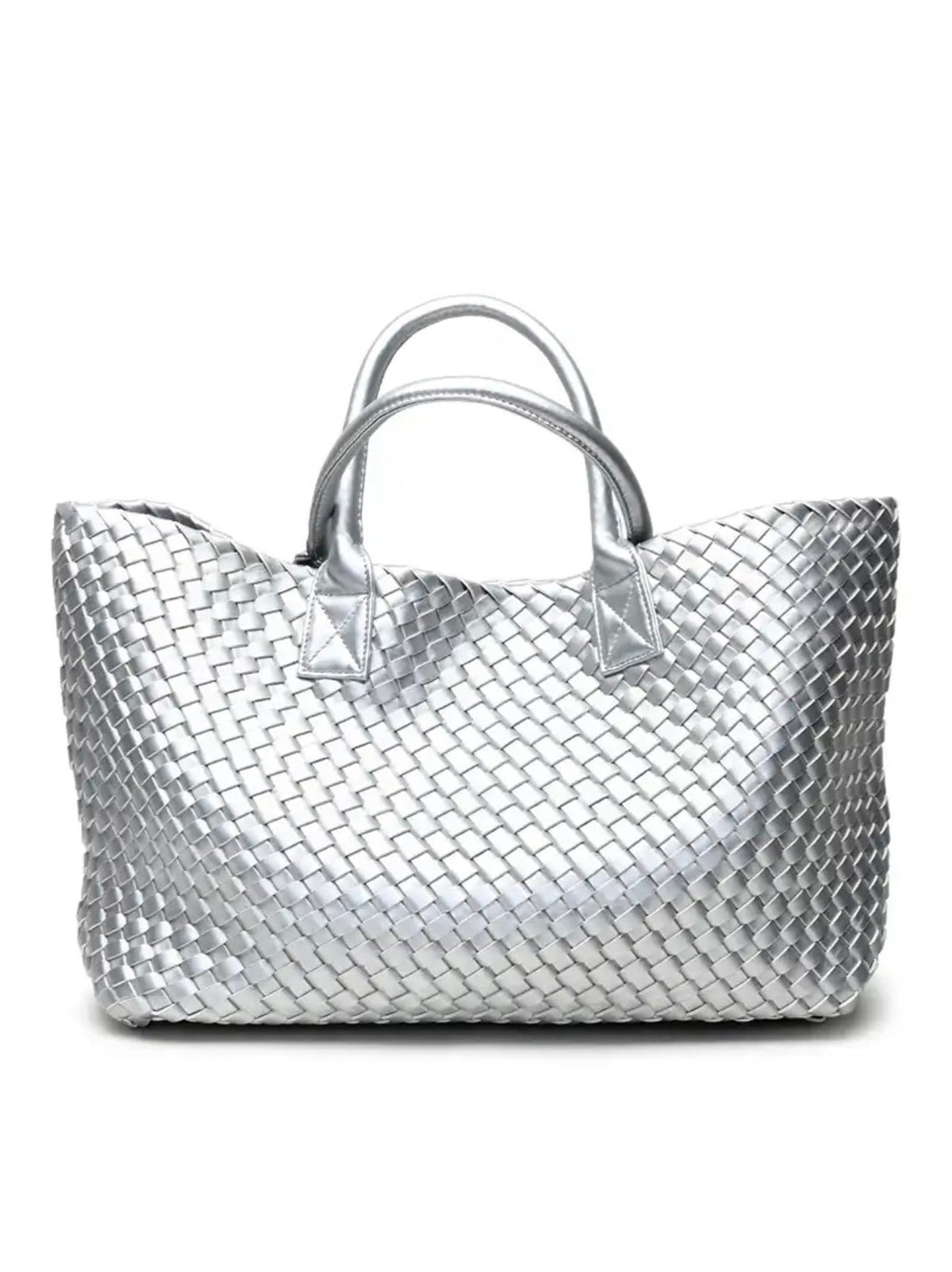 ELIZA Woven Tote - Silver