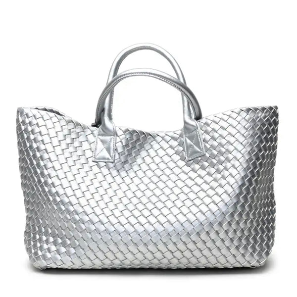 ELIZA Woven Tote Silver