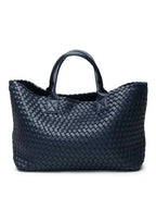 ELIZA Woven Tote - Dark Navy