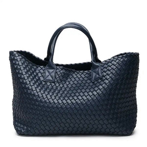 ELIZA Woven Tote Dark Navy