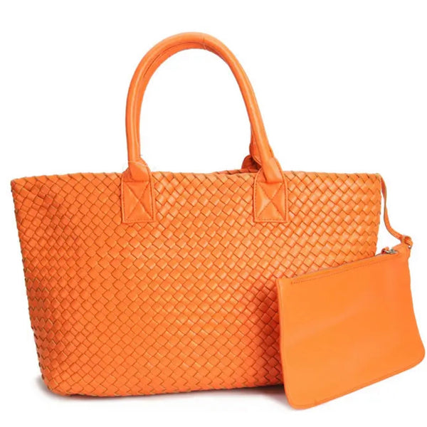 ELIZA Woven Tote Orange