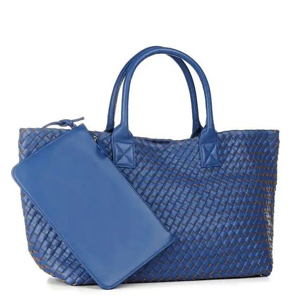 ELIZA Woven Tote Blue