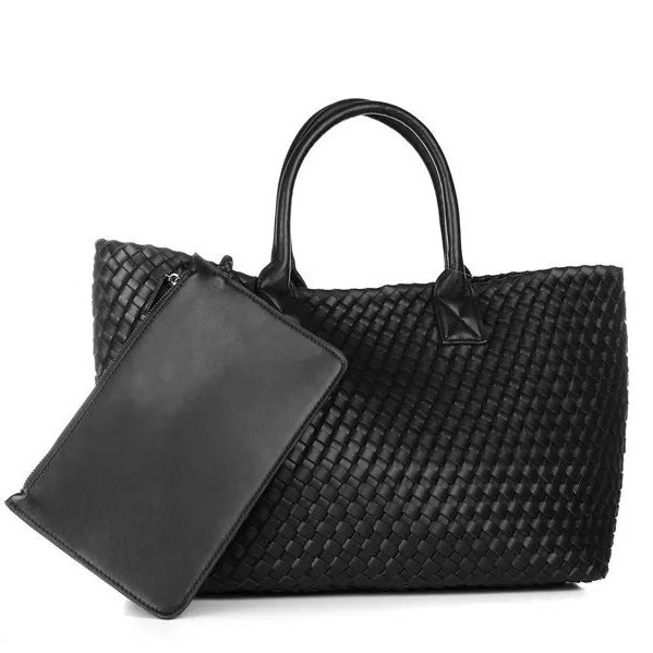 ELIZA Woven Tote Black