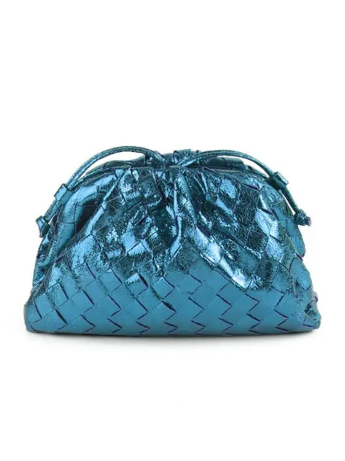 Woven DARCEY Clutch Metallic Blue