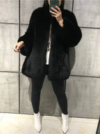 FREYA Fox Fur Coat Black