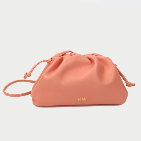 DARCEY Leather Clutch Peach