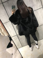 FREYA Fox Fur Coat Black