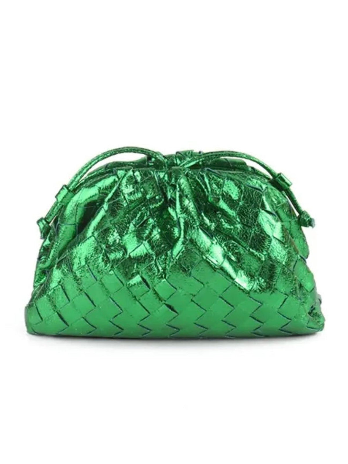 Woven DARCEY Clutch Metallic Green