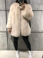 FREYA Fox Fur Coat Beige