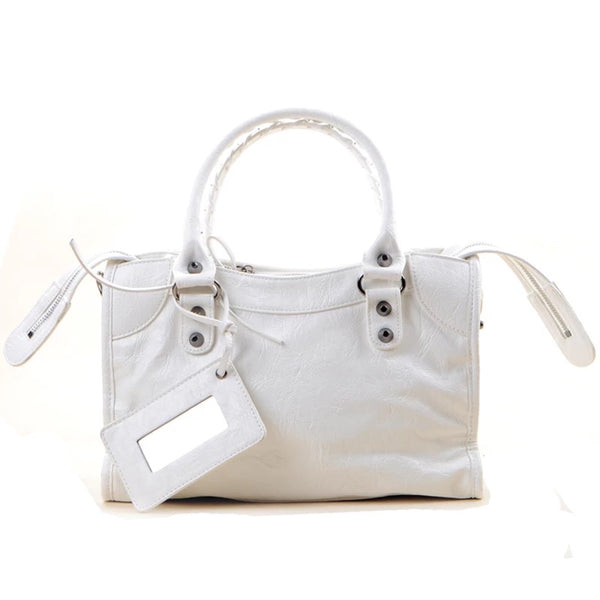 JO Bag Gunmetal Hardware White