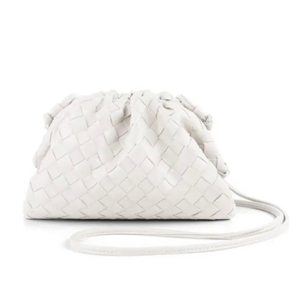 Woven DARCEY Clutch White