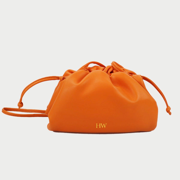 DARCEY Leather Clutch Tangerine