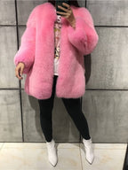 FREYA Fox Fur Coat Pink